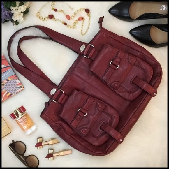 Cromia Handbags - Cromia Oxblood Red Italian Leather Handbag